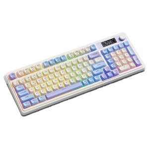 کیبورد مخصوص بازی آئولا مدل AULA S99 Pro کرم - بنفش