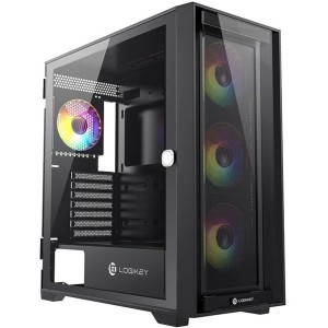 کیس کامپیوتر لاجی‌کی C504B ARGB Mid Tower مشکی