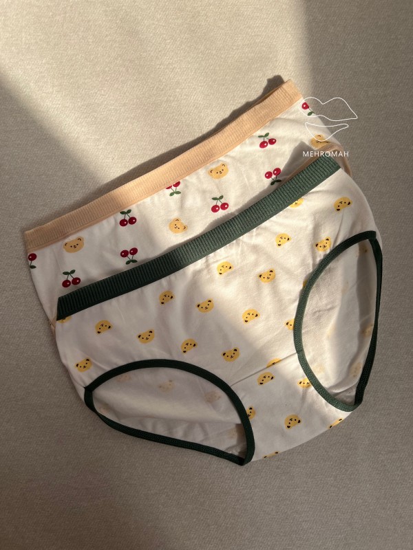 شورت نخ پنبه گوگولی گیلاس و خرس  کد  23