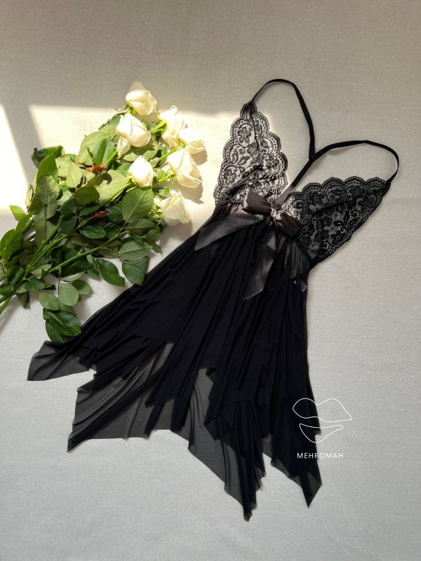 لباس خواب پیراهنی  تور آتشی  چاکدار ویتاریتا کد 25