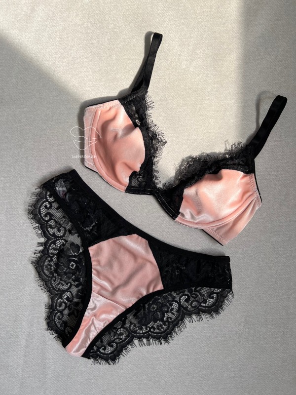 ست  مخمل فنردار نوشه پوش کد 43