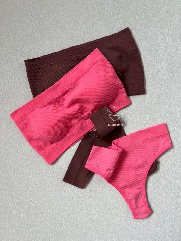 ست نیمتنه  باندی و بکلس کبریتی کد 52