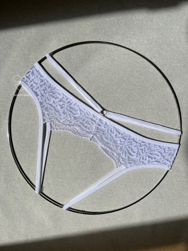 شورت فانتری فاق باز هارنسی سفید کد 69