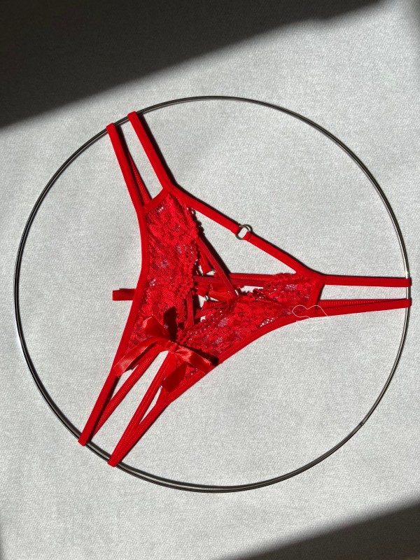 شورت فانتزی گیپور دار قرمز کد 71