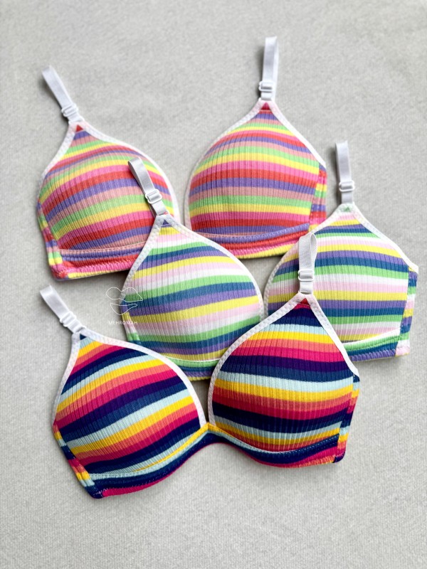 سوتین کبریتی راه راه  رنگی کد 152