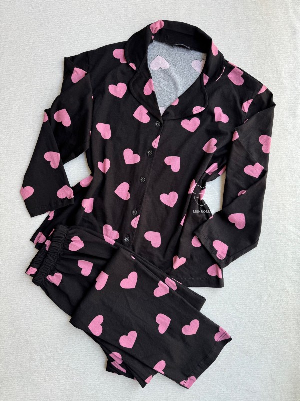 ست بلوز و  شلوار  نخی قلبی کد160