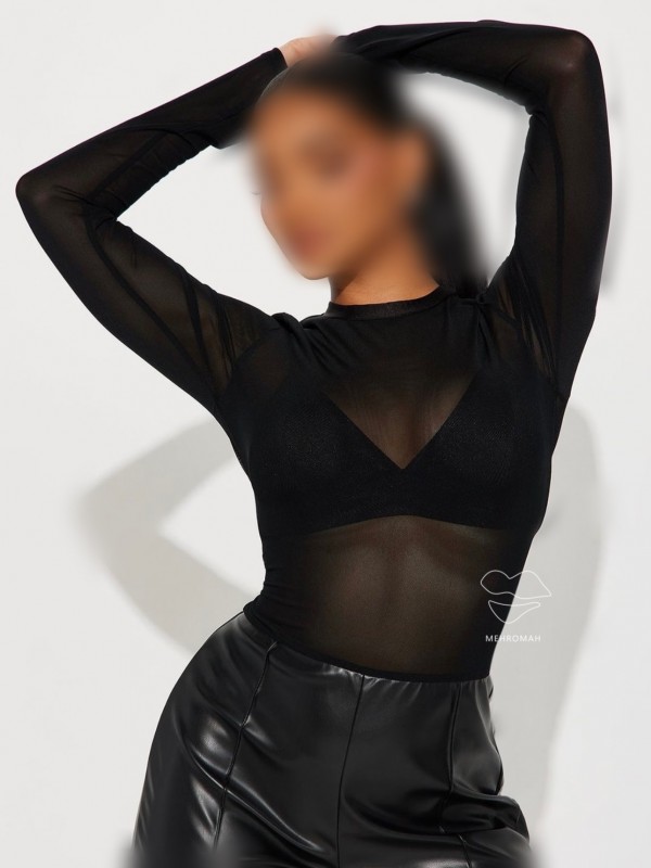 بادی حریر شیشه ای  یقه سه سانت کد 181