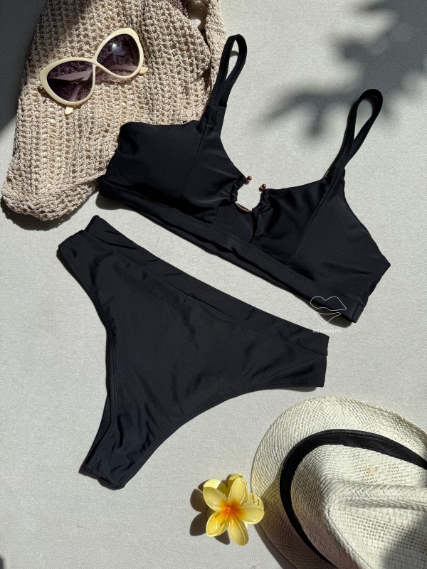 ست بیکینی مشکی اکسسوری دار کد 503