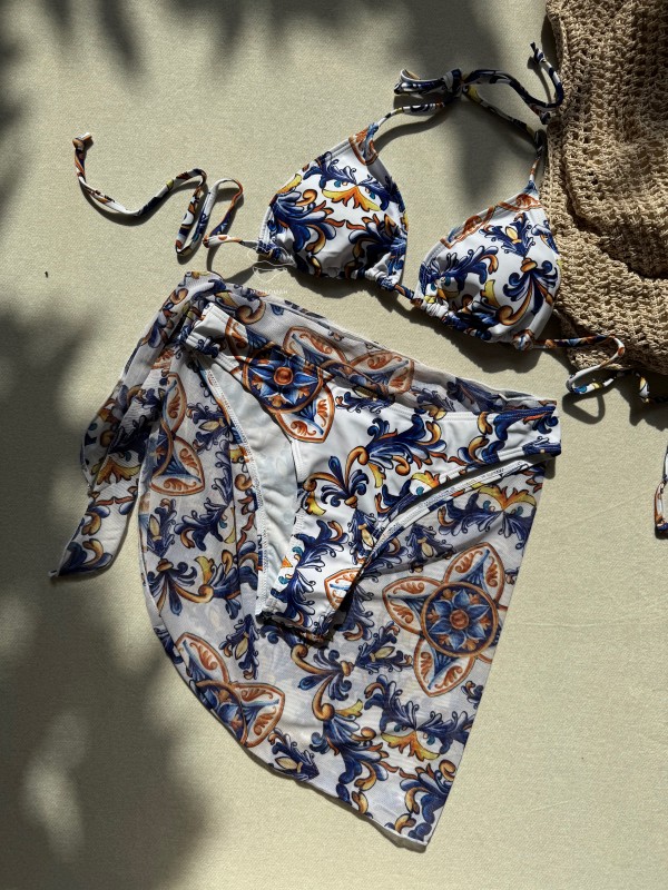 ست بیکینی سه تکه طرح ورساچه کد 524