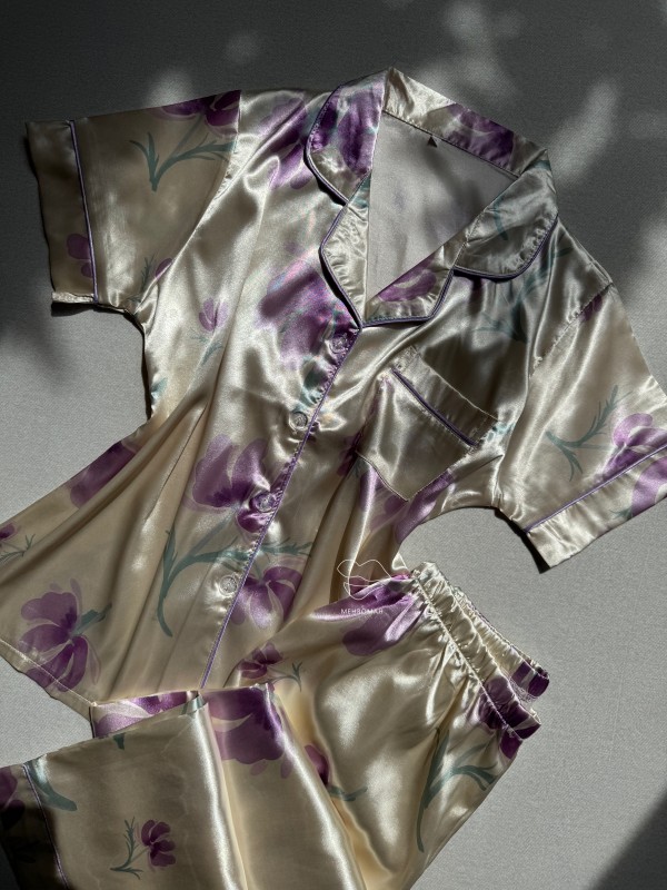 ست ساتن زنانه ارغوان کد 527