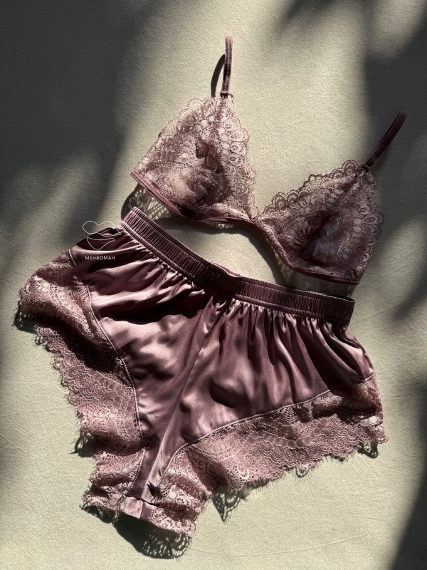 ست برالت و شورتک ساتن کد 522