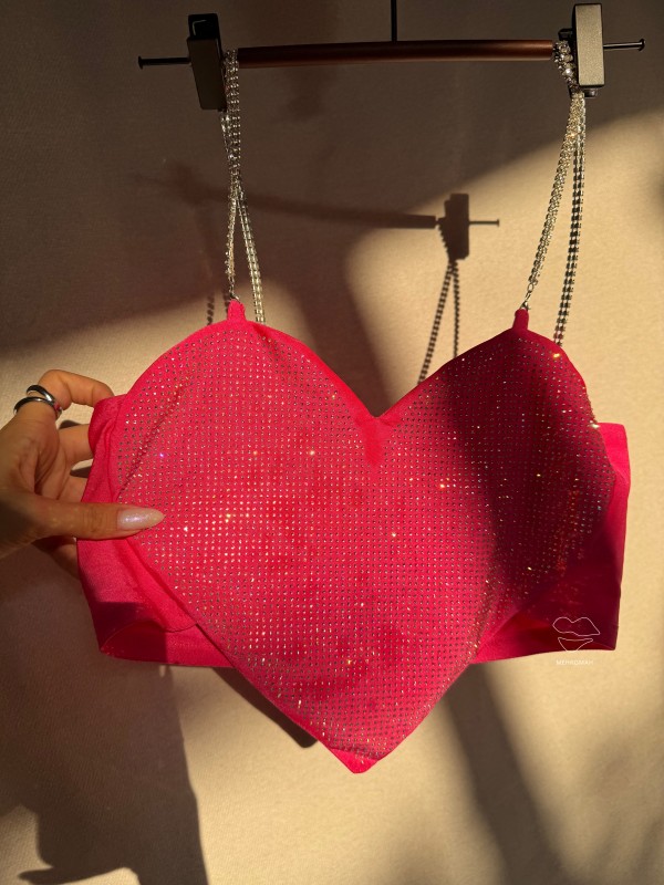 کراپ قلبی نگین دار کد 535