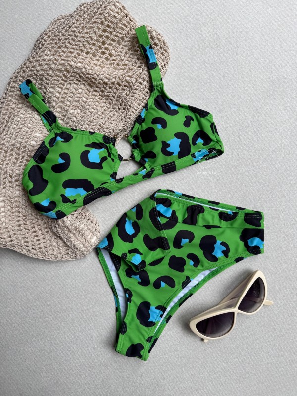 ست بیکینی ساحلی پلنگی کد 565