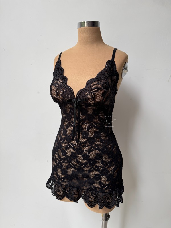 پیراهن خواب گیپور حریر کد 569