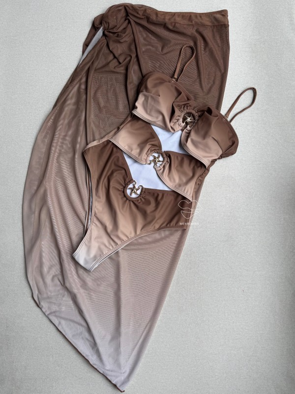 ست مونوکینی موکا ستاره ای کد 576