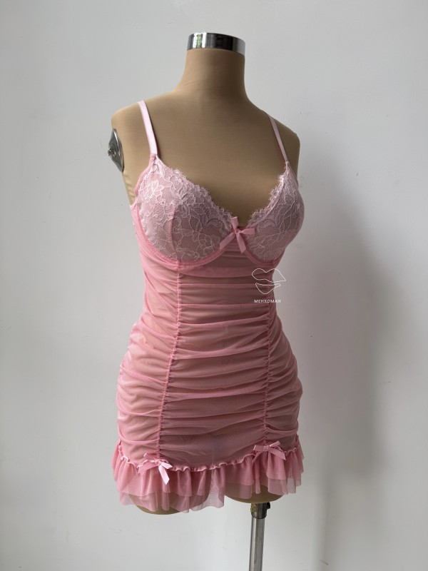 پیراهن حریر فنردار کد 580