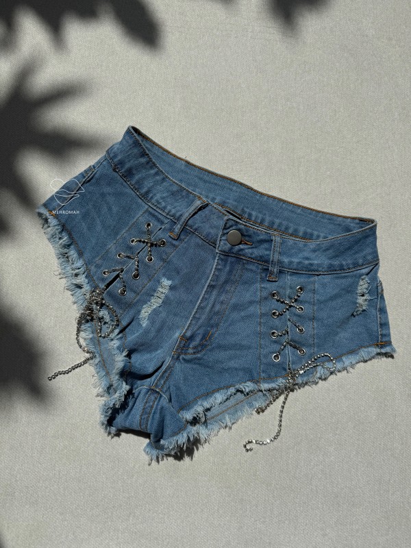 شورتک جین نگین دار کد 593