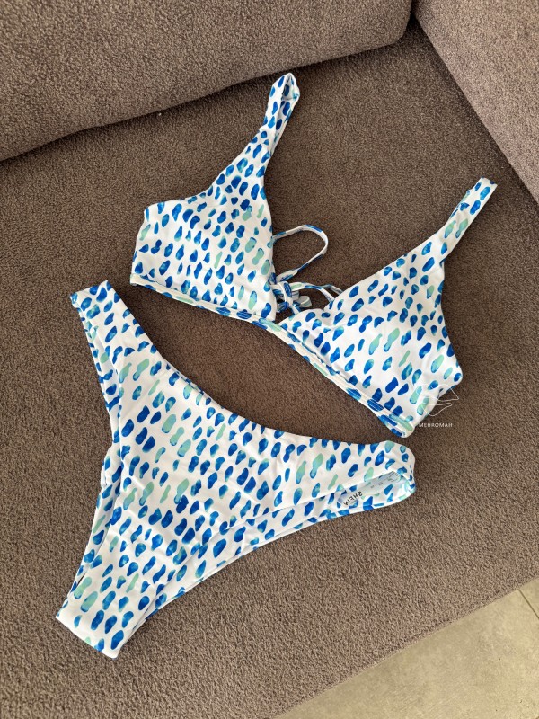 ست بیکینی کاشی فیروزه ای کد 615