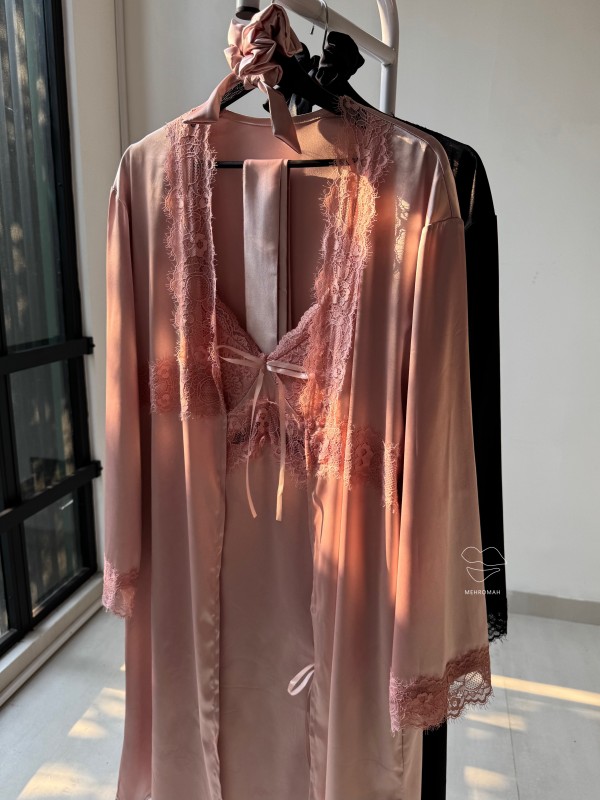 ست پیراهن چاکدار و ربدو لورنزا کد 677