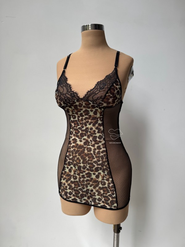 پیراهن کوتاه پلنگی کد 697