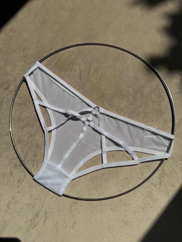 شورت فانتزی سفید پشت حلقه کد 735