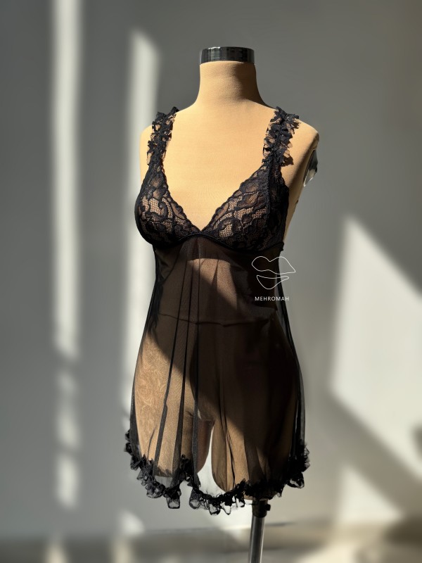 پیراهن خواب عروسکی پایین چین کد756