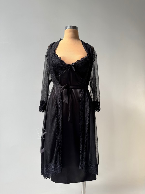 ست پیراهن و ربدو حریر کد 780