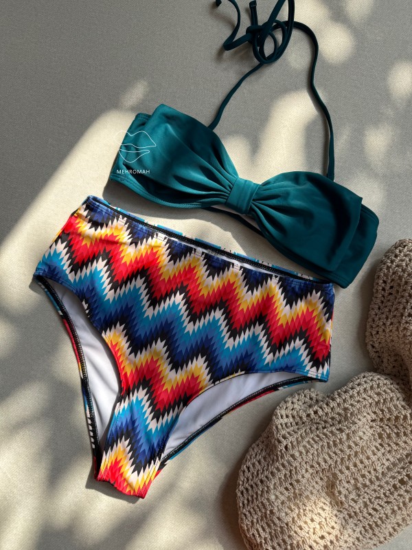 ست بیکینی فاق بلند پاپیونی کد 802