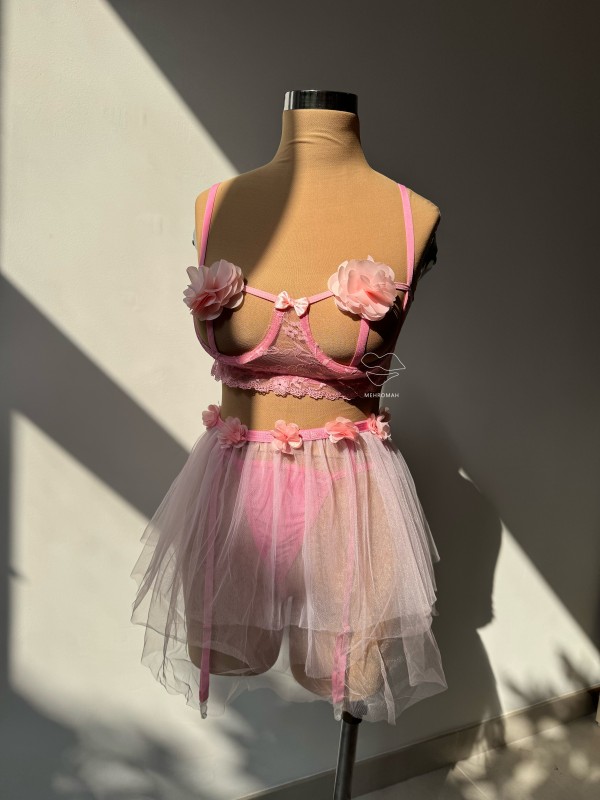 ست فانتزی چهار تکه گلی کد 803