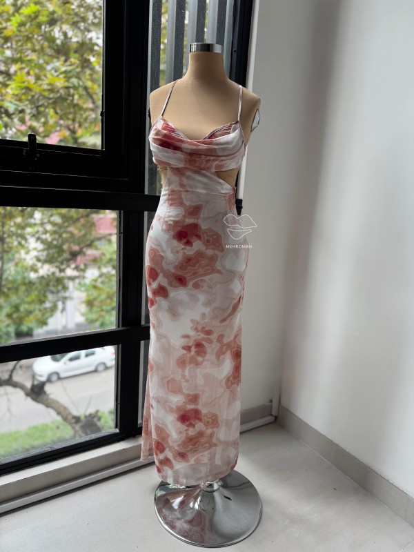 پیراهن کمر باز حریر کد 815