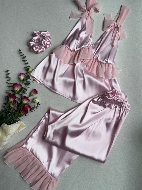 تاپ و شلوار ساتن پرنسسی کد 836