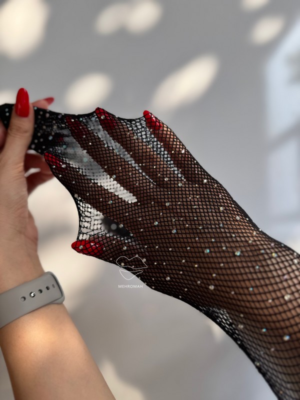 جوراب شلواری فاق باز نگین دار کد 846