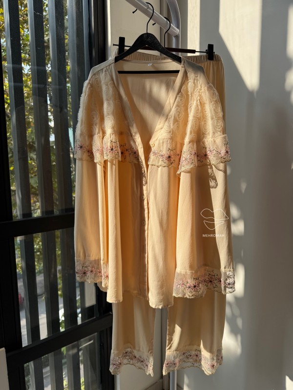 بلوز و شلوار نخی گلدار کد 871