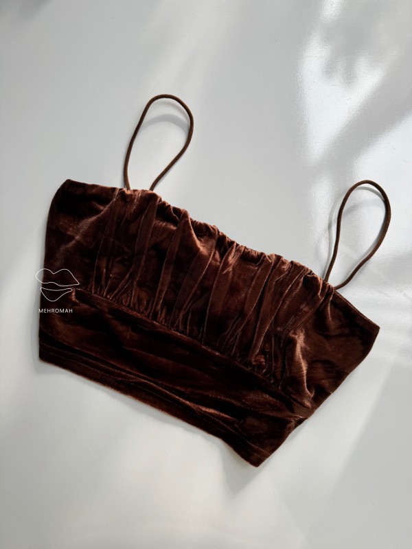 کراپ مخملی قهوه ای کد 932