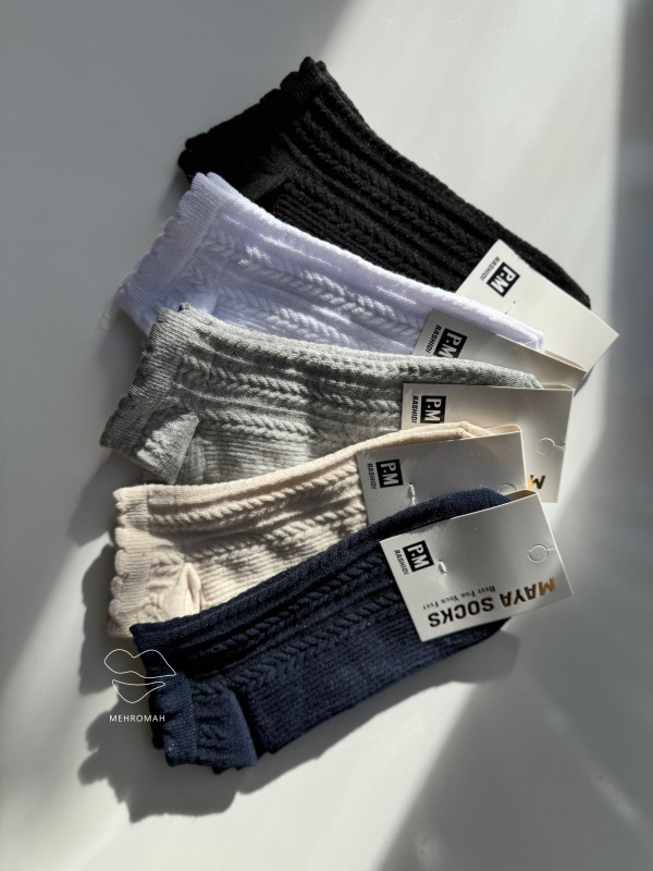 جوراب نخی  گندمی کد 1068