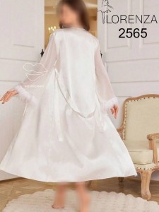 پیراهن و ربدو ساتن سر آستین پر کد 702