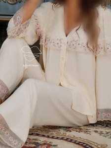 بلوز و شلوار نخی گلدار کد 871