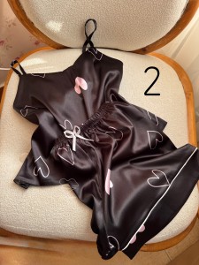 لباس خواب ساتن قلبی