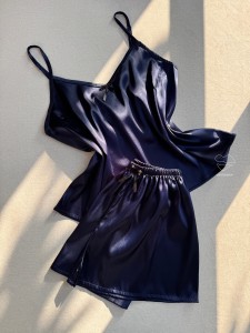 ست ساتن رنگی تاپ و شلوارک کد944