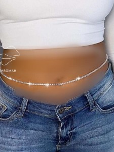 زنجیر شکم نگینی کد 972