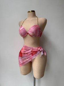 ست بیکینی سه تکه زنجیردار کد 1009