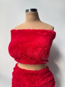 ست کراپ و دامن تدی کریسمسی کد 1027