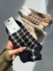 جوراب موهر چهارخونه کد 1064