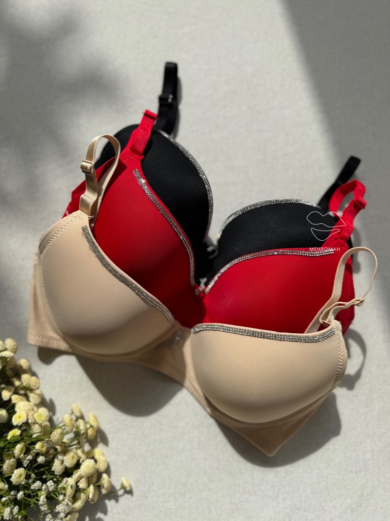 سوتین اسفنجی نگین دار 