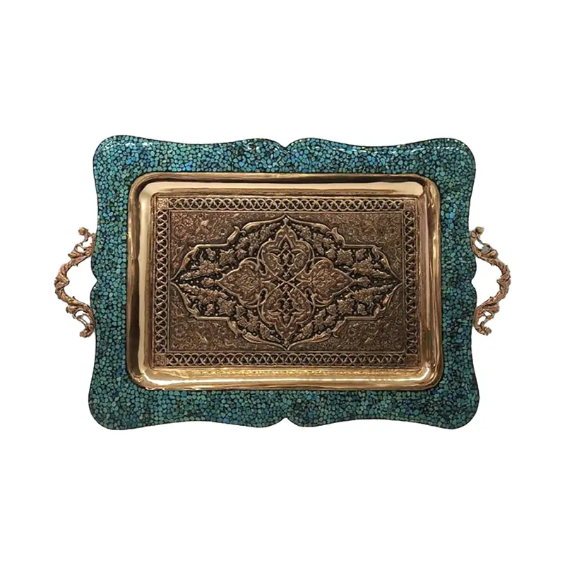 سینی چهارگوش فیروزه کوبی