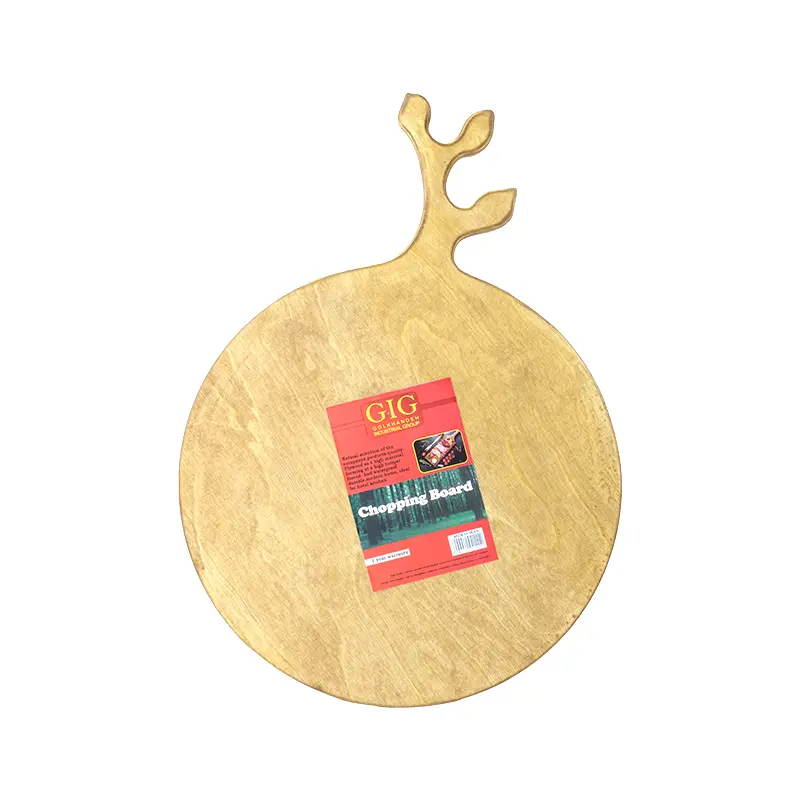 تخته گوشت چوبی مدل گرد طرح دسته برگ