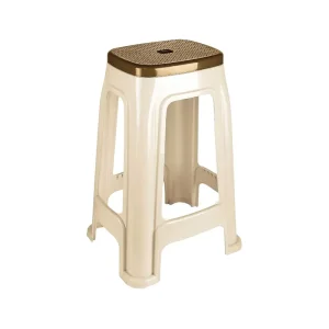 چهارپایه 70 سانت دو رنگ بلند مدل 1417 ناصر(کرم قهوه ای)