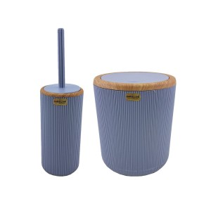 ست سطل زباله و فرچه امپرلند مدل کاریزما طرح چوب