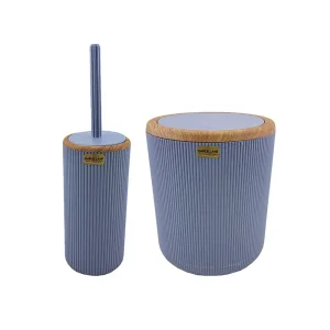 ست سطل زباله و فرچه امپرلند مدل کاریزما طرح چوب