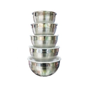 سرویس کاسه استیل 5 عددی درب دار